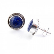 Sapphire -  silver earrings